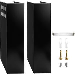 Range Hood Chimney Extension, Retractable Vent Duct Cover 31.5"-63", Wall Mount Kitchen Fan Exhaust Extension with Bracket (Black)