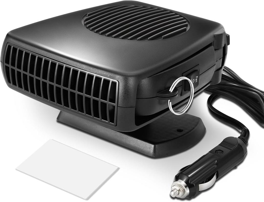 DNA MOTORING 12V 170W Portable Car Heater, 2 in 1 Heating & Cooling, Electric Car Heaters Defroster with Plugs in Cigarette Lighter, Fast Heating Defroster, 360 Rotation Defogger, TOOLS-00786