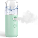 GIVERARE Nano Facial Steamer, Handy Mini Mister, USB Rechargeable Mist Sprayer, 30ml Visual Water Tank Moisturizing&Hydrating for Face, Daily Makeup, Skin Care, Eyelash Extensions-Green