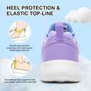 nerteo Girls Shoes Slip on Boys Kids Sneakers Lightweight Tennis Running Walking Gym Fashion Shoes for Little Kid/Big Kid (Purple, XS)
