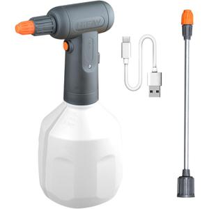 ES1 Electric Spray Bottle 1L/0.26 Gallon, Spray 100 Bottles On a Single Charge, Handheld Rechargeable Battery Powered Sprayer,Automatic Sprayer,Plant Mister for Plants in Lawn and Garden (White)