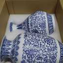 Maxcheck 2 Pcs 9 Inch Blue and White Vase Chinoiserie Vase Home Decor Vintage Ceramic Blue Vases Porcelain Flower Floral Vases Gift Decor for Living Room Home Office Bookshelf(Classic Style)