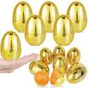AMENON 50 Pack 3.1" Large Golden Easter Eggs Fillable Plastic Easter Eggs Bulk Empty Easter Basket Stuffers for Easter Treats Filler Eggs Hunt Supplies Classroom Prize Easter Party Favors Kids Toddler