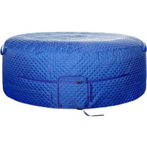 Tlswshsy 71'' x 27'' Insulated Inflatable Hot Tub Thermal Cover, Energy Efficient Hot Tub Cover with Handles and Straps, Portable Hot Tubs Spa Full Coverage for Keeping Warm and Dustproof (Blue)