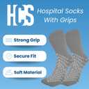 HCS XL Non-Slip Hospital Socks with Grips for Women & Men (6 Pairs) - 360 All-Around Tread Non-Slip Sock for Elderly/Seniors - Hospital Grip Socks, Fall Risk Patient Slippers (Gray, XL)