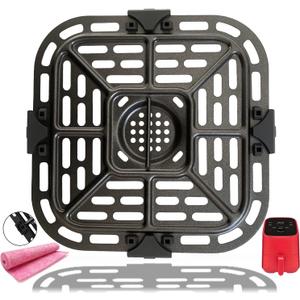 2QT Air Fryer Tray for Instants Vortex Mini Air Fryers, Upgraded Double Layer Nonstick Coating Air Fryer Grill Pan Crisper Plate Rack Grate Shelf for Instant 2QT Air Fryer, Dishwasher Safe