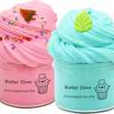 Butter Slime Kit Pink and Blue 2 Pack, Party Favor for Kids, Color and Texture Experience, Stress Relief Toy for Girls and Boy (B/P)
