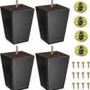 Set of 4 Wood Furniture Legs 5 Inch - Espresso Square Tapered Feet Replacement for Sofa, Couch, Chair, Ottoman, Stool, Coffee Table, Bed, or DIY Projects