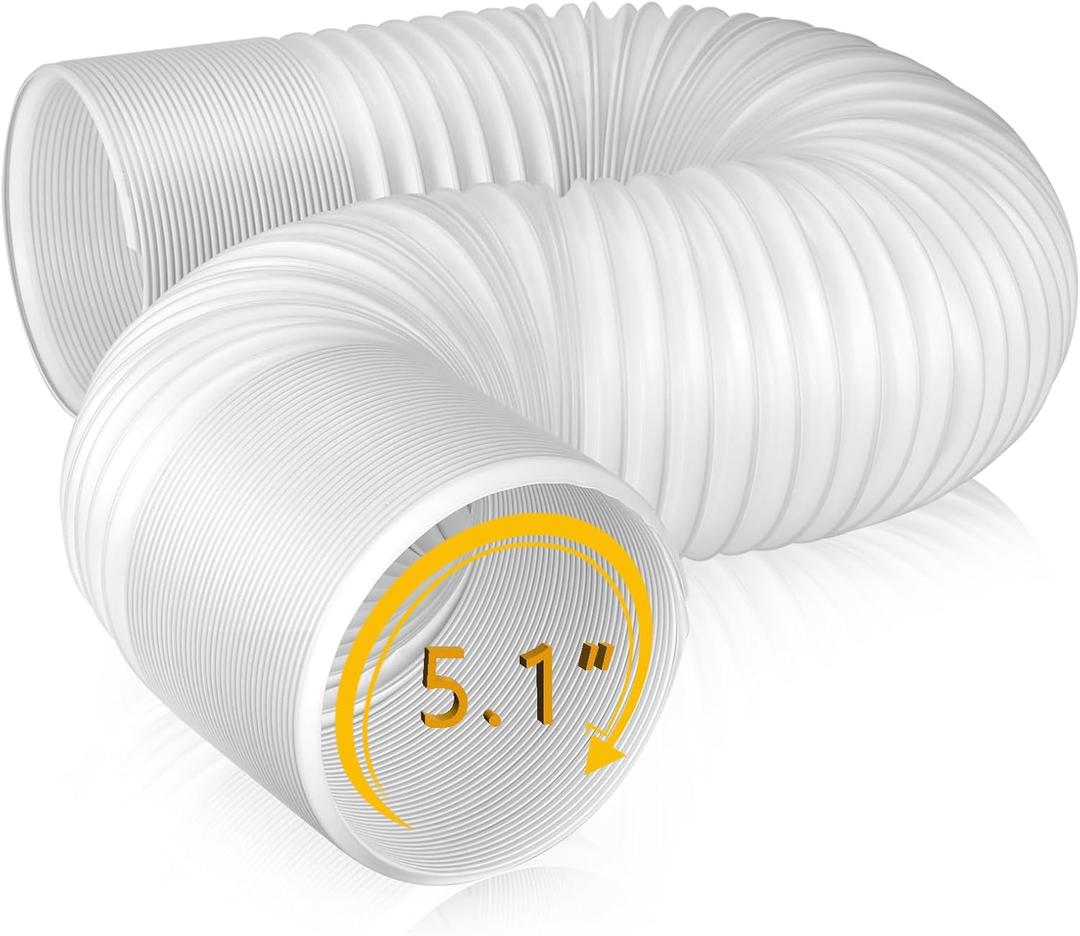 Angooni Universal Air Conditioner Exhaust Vent Hose - 5.1 inch Diameter, 80" Length, Clockwise Thread AC Hose Replacement for Honeywell, Whynter, Frigidaire, LG, Delonghi Toshiba, Delonghi, JHS