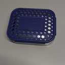 LunchBots Medium Uno Stainless Steel Sandwich Container - Open Design for Wraps - Salads or a Small Meal - Eco-Friendly - Dishwasher Safe and BPA-Free - Blue Dots (1 section)