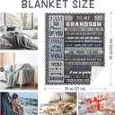 Grandson Gifts from Grandma Grandpa, Grandson Blanket from Grandmas 60"x50", Grandsons Graduation Gift, Christmas Birthday Gifts for Grandsons