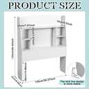 Wenqik Dorm College Twin XL Headboard Only, with Bookcase Storage