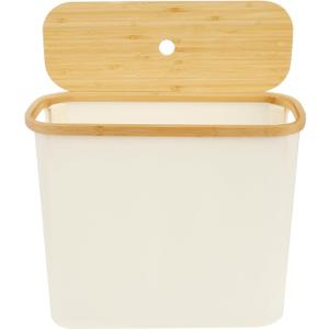 US Toilet Paper Basket Oxford Cloth Toilet Paper Organizer with Wood Lid Foldable Toilet Paper Holder Basket Large Capacity Toilet Paper Bin for Bathroom Sink(White), 16.93x6.69x13.78in