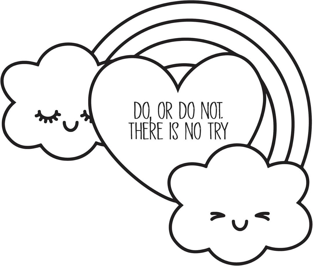 Children Do or Do Not Uplifting Quote Wall Decal Decoration No Try Quotes Cute Rainbow Happy Adorable Clouds Smiling Lasts Years and Easily Removable - Size: 30 in(W) x 21 in(H)