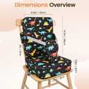 Toddler Booster Seat with Backrest, 3.6-Inch Cushion & Straps