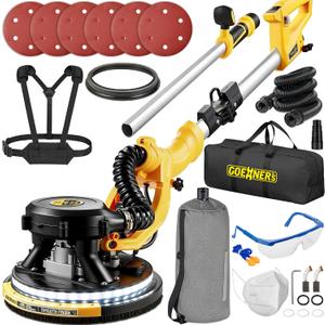 Drywall Sander, 950W 8.5A Electric Drywall Sander with Vacuum Dust Collector, 9 Variable Speed 800-2100RPM, 26FT Power Cord, Wall Sander for Popcorn Ceiling, Pole Sander for Drywall