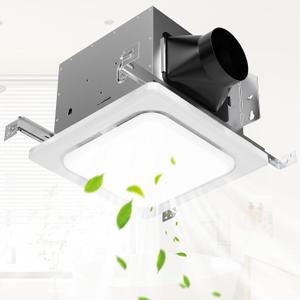 Bathroom Exhaust Fan with Light, 150 CFM Bath Ventilation Fans with 1200lm LED Light 3000K/4000K/6000K, Quiet 1.0 Sone Shower Ceiling Mount Vent Fan Lights Combo for Home/Office/Warehouse