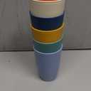 Wrova Wheat Straw Cups 6 PCS Good Alternative to Plastic Reusable Cups 12 oz Unbreakable Drinking Cup Reusable Dishwasher Safe Water Plastic Glasses with 6 Colors (Orange,Light Blue,Yellow,Beige,Green,Navy Blue)