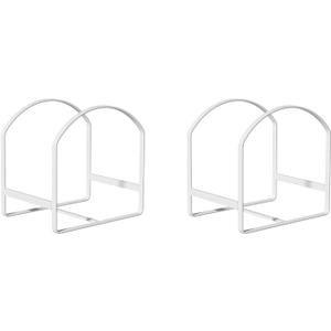 2 Pack Kitchen Plate Holder Organizer for Cabinet Space Saver Dinner Dish Storage Rack Upright Dish Drying Racks Metal Plate Dish Racks Stand for Cupboard and Countertop Rustproof Large White