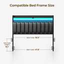 Rolanstar Headboard for Full Size Bed with Storage, 60,000 DIY Color of LED Light, Head Board with USB & Type C Port, Height Adjustable, Black Upholstered Cabeceras de Cama Comfortable Modern, Leather