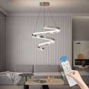 Modern Ceiling Pendant Light, with Remote Control Dimmable 3 Color Mode & Brightness (Warm & Cool & Neutral Light) Ceiling Chandelier, Acrylic Anti-Flicker Dining Light Fixture for Kitchen
