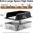 High-Sided Stainless Steel XL Cat Litter Box for Cats
High-Sided Design Prevents Urine Leakage,Non-Stick,Easy to Clean,Includes Scoop,Black
