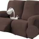 Gennia Waterproof Recliner Loveseat Cover,Stretch Reclining Sofa Covers with Pockets,Washable Lazy Boy Recliner Slipcovers,Leakproof Couch Protector for Kids, Pets, Dog and Cat (2 Seat, Chocolate)