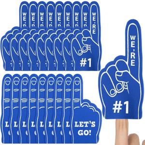 Sinmoe 24 Pcs Mini Foam Finger Baseball Fan Mini Foam Finger, We're #1 Sports Themed Party Supplies for Baseball Hockey Football Basketball Events Team Gifts, (Dark Blue)