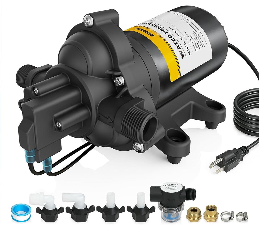110V AC Water High Pressure Pump, 4.0 GPM 45 PSI Fresh Water Transfer Diaphragm Pump with Smart Pressure Switch, Self Priming Water Booster Pumps for House Garden Sprinkler Irrigation Faucet