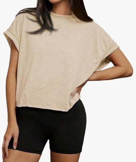 Color Batwing Sleeve Hollow-Out Back T-Shirt Casual Beach Vacation, (No Size)