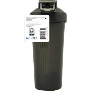 Jacent Protein Shaker Bottle, 24 oz, Leak-Proof Lid, BPA Free, Dishwasher Safe, Freezer Safe, Black