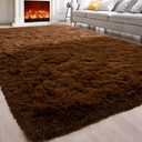 Soft Living Room Area Rug for Bedroom, No Slip Plush Fluffy Rugs-Fuzzy Comfy Rug, Indoor Floor Rug Shaggy Plush Carpets for Kids Girls Boys Dorm Nursery, 8x10' Coffee