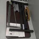 Drive Medical Overbed Table with Wheels - Secure Height Adjustment for Comfort - Non Tilt Surface - Smooth Rolling Design - Home & Hospital Use - Woodgrain Laminate Top - Silver Vein