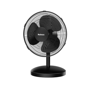 HOLMES 12" Table Fan, 75° Oscillation, 3 Speeds, 15° Adjustable Head Tilt, Ideal for Home, Bedroom or Office, Black
