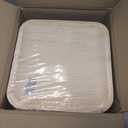 ECO SOUL Palm Leaf Like Bamboo Plates, 10 Inch Square, 50 Pack, Bulk Disposable Dinner Plates, Compostable Biodegradable Natural Wooden Dinnerware for Parties, Weddings & Catering Events