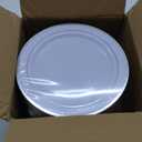 bUCLA 100Pieces Silver Plastic Plates -6.25inch Disposable Salad/Dessert Plates- White with Silver Rim Premium Hard Plastic Appetizer Plates/Small Cake Plates for Weddings,Parties&Christmas