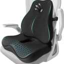 Seat Cushion,Lumbar Support Pillow for Office Chair,Memory Foam Coccyx Seat Cushion,Ergonomic Mesh Back Support Pillow,Office Desk Chair Cushion for Sciatica,Back&Tailbone Pain Relief,Black