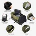 Vomgomfom 86L Collapsible Wheeled Luggage with Removable Backpack Straps,Waterproof Rolling Duffle Bag with Quilted Base,Army Green