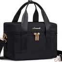 LOVEVOOK Insulated Lunch Bag for Women - Cute Lunch Box Cooler for Work, Picnic, and Beach, Black (Medium)