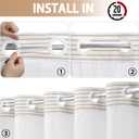 No Hook Shower Curtain and Liner Set,Beige Boho Striped Shower Curtain for Bathroom Cotton 75" L x 60" W