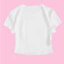 RoseSeek Girl's Letter Bow Graphic Tees Short Sleeve Crewneck Cute Shirts for Teen Girls Trendy (White)
