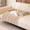 Calming Dog Bed Mats with Neck & Head Support, Soft Flannel Pet Couch Bed for Small Dogs & Cats, Pet Washable Couch Covers for Sofa, Small 31.5"L x 23.62"W