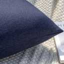 MIULEE Pack of 2 Decorative Outdoor Solid Waterproof Throw Pillow Covers Faux Linen Garden Farmhouse Cushion Cases for Summer Patio Tent Balcony Couch Sofa 18x18 Inch Navy