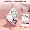 3 x for iPhone 16 Pro Max Case: [Cute Wave Frame][Fit for MagSafe] Military Drop Shockproof Protection, Camera Protective Glossy Slim Magnetic Wavy Phone Cover for Women Girls 6.9'', Clear/Pink