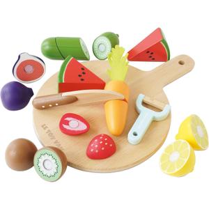 Le Toy Van - Wooden Chopping Board and Super Food Set | Perfect for Supermarket, Food Shop or Cafe Pretend Play  Suitable for Boys & Girls Age 24+ Months Le Toy Van - Wooden Chopping Board and Super Food Set | Perfect for Supermarket, Food Shop or Cafe Pretend Play  Suitable for Boys & Girls Age 24+ Months