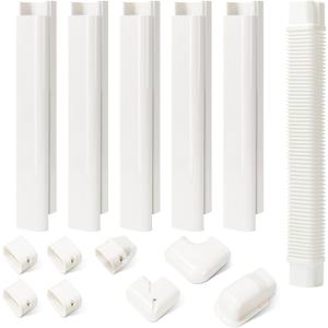 HOXHA 3" W 10Ft L Mini Split Line Set Cover Kit Air Conditioners Decorative PVC Slim Line Cover for Central AC & Heat Pumps Systems Tubing Cover HOXHA 3" W 10Ft L Mini Split Line Set Cover Kit Air Conditioners Decorative PVC Slim Line Cover for Central AC & Heat Pumps Systems Tubing Cover