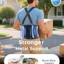 Ultra Breathable Work Back Brace for Men & Women [Upgraded Medical-Grade Support] Lower Back Support Belt with Removable Suspenders - Pain Relief for Lifting, Warehouse, Construction, Moving, Large