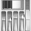 49-Piece Stainless Steel Silverware Set with Cutlery Organizer, Service for 8 with Steak Knives and Kitchen Utensils