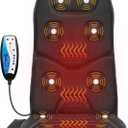 COMFIER Massage Seat Cushion with Heat,10 Vibration Motors Seat Warmer, Back Massager for Chair, Massage Chair Pad for Back,Gifts for Him Her,Black