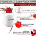 BILITOOLS 1L Brake Bleeder Vacuum Pump Kit Air Compressor, Universal One Person Pneumatic Brake System Clutch Fluid Bleeding Extractor Tool with Adapters